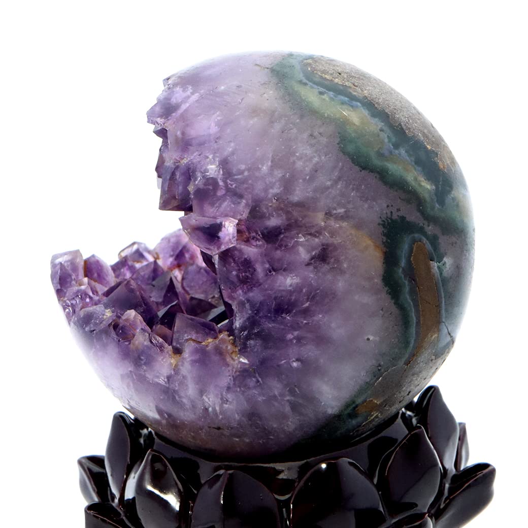 Amazon.co.jp: [GOLD STONE] アメジスト 笑口 丸玉 直径67mm 315g 台座